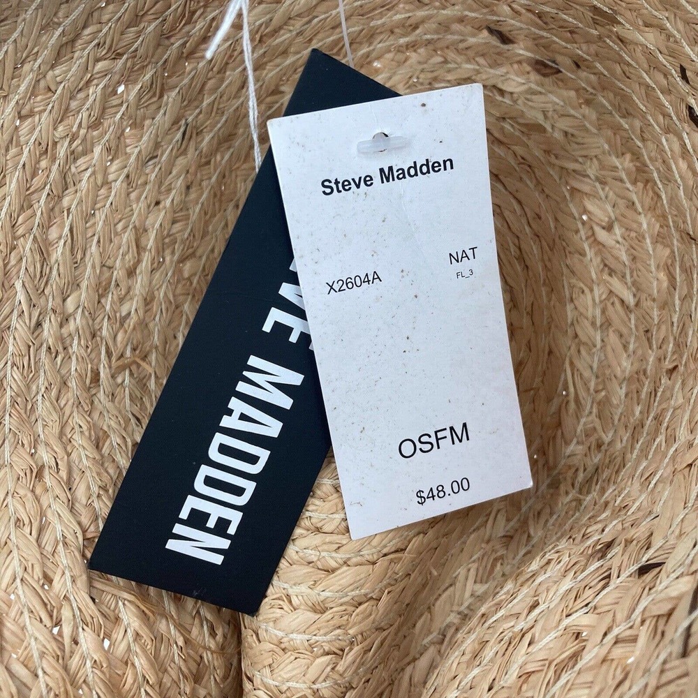 Steve Madden Tan Straw Hat with Embellishments - Picture 7 of 9